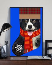 Load image into Gallery viewer, Santa Border Collie In Stock Gift For Dog Lovers Vertical Poster