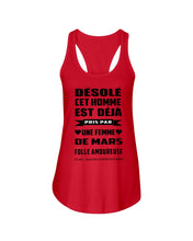 Load image into Gallery viewer, Désolé Cet Homme Est Déjà Pris Par Une Femme De Mars Birthday Gift Ladies Flowy Tank
