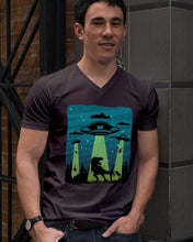 Load image into Gallery viewer, UFA Dinosaur T Rex Sky Full Of Stars Guys V-Neck