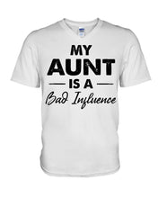 Load image into Gallery viewer, My Aunt Is A Bad Infuence Special Custom Design Guys V-Neck