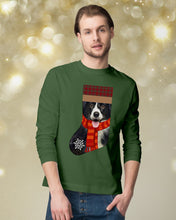 Load image into Gallery viewer, Santa Border Collie In Stock Gift For Dog Lovers Unisex Long Sleeve