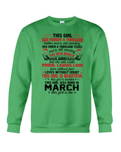Load image into Gallery viewer, This Girl Has Fought A Thousand This Girl Was Born In March Sweatshirt