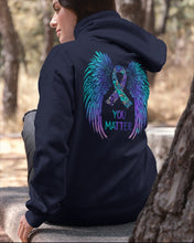 Load image into Gallery viewer, You Matter Ribbon Awareness With Angel Wings Hoodie