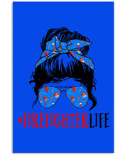Load image into Gallery viewer, Firefighter Make You Life Safe Lady With Blue Ribbonhead Gift For Women Vertical Poster