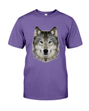 Load image into Gallery viewer, Wolf's Face Simple Unique Custom Design For Animal Lovers Guys Tee