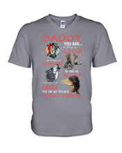 Load image into Gallery viewer, Daddy You Are As Strong As Lion Trending Gift For Animal Lovers Guys V-Neck