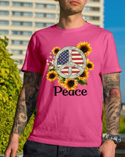 Load image into Gallery viewer, Peace Sign Sunflower Birthday Gift For Girls Guys Tee
