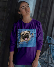 Load image into Gallery viewer, baby Pug In Denim Pocket Gift For Dog Lovers Unisex Long Sleeve
