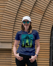 Load image into Gallery viewer, UFA Dinosaur T Rex Sky Full Of Stars Ladies Tee