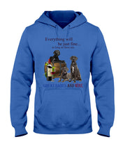 Load image into Gallery viewer, Everything Will Be Just Fine As Long As There Are Great Dane And Wine Gift For Dog Lovers Hoodie