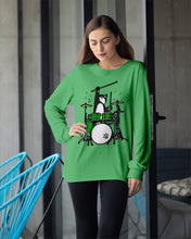 Load image into Gallery viewer, Funny Cat Playing Drums Great Gift For Cat Lovers Unisex Long Sleeve