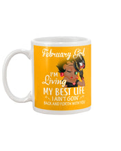 Load image into Gallery viewer, Betty Boop February Girl Living My Best Life Birthday Meaningful Gift Mug
