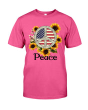 Load image into Gallery viewer, Peace Sign Sunflower Birthday Gift For Girls Guys Tee