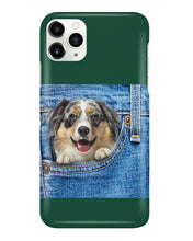 Load image into Gallery viewer, Australian Shepherd In Denim Pocket Gift For Dog Lovers Phone case