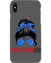 Load image into Gallery viewer, Firefighter Make You Life Safe Lady With Blue Ribbonhead Gift For Women Phone case