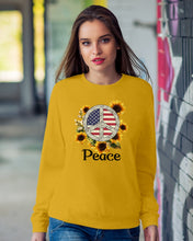 Load image into Gallery viewer, Peace Sign Sunflower Birthday Gift For Girls Sweatshirt