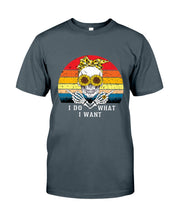 Load image into Gallery viewer, I Do What I Want Skull Sunflower Special Custom Design Guys Tee