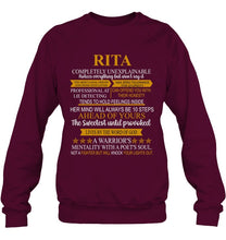 Load image into Gallery viewer, Rita Custom Name Gift A Warrior's Mentality With A Poet's Soul Sweatshirt