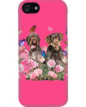 Load image into Gallery viewer, German Wirehaired Pointer With Peonies Gift For Dog Lovers Phone case