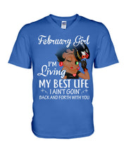 Load image into Gallery viewer, Betty Boop February Girl Living My Best Life Birthday Meaningful Gift Guys V-Neck