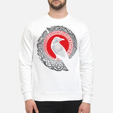 Load image into Gallery viewer, Raven Viking Culture Celtic Design Gray And Red Sweatshirt