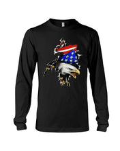 Load image into Gallery viewer, Eagle Giant Scratch USA Flag Gift For Women Unisex Long Sleeve