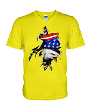 Load image into Gallery viewer, Eagle Giant Scratch USA Flag Gift For Women Guys V-Neck