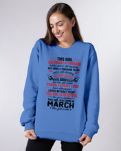 Load image into Gallery viewer, This Girl Has Fought A Thousand This Girl Was Born In March Sweatshirt