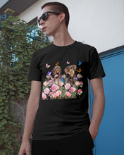Load image into Gallery viewer, German Wirehaired Pointer With Peonies Gift For Dog Lovers Guys Tee