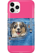 Load image into Gallery viewer, Australian Shepherd In Denim Pocket Gift For Dog Lovers Phone case