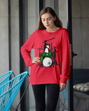Load image into Gallery viewer, Funny Cat Playing Drums Great Gift For Cat Lovers Unisex Long Sleeve