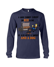 Load image into Gallery viewer, A Man Loves Beer And Dachshund Gift For Dog Lovers Unisex Long Sleeve