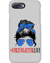 Load image into Gallery viewer, Firefighter Make You Life Safe Lady With Blue Ribbonhead Gift For Women Phone case