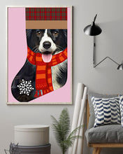 Load image into Gallery viewer, Santa Border Collie In Stock Gift For Dog Lovers Vertical Poster