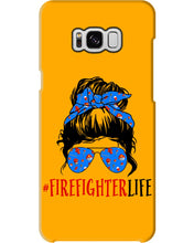Load image into Gallery viewer, Firefighter Make You Life Safe Lady With Blue Ribbonhead Gift For Women Phone case