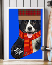 Load image into Gallery viewer, Santa Border Collie In Stock Gift For Dog Lovers Vertical Poster