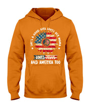 Load image into Gallery viewer, Good Girl Loves Her Mama Loves Jesus and America Too Design Hoodie