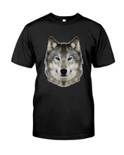 Load image into Gallery viewer, Wolf's Face Simple Unique Custom Design For Animal Lovers Guys Tee