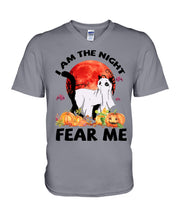 Load image into Gallery viewer, I Am The Night Fear Me Ghost Cat Gift For Cat Lovers Guys V-Neck