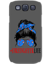 Load image into Gallery viewer, Firefighter Make You Life Safe Lady With Blue Ribbonhead Gift For Women Phone case