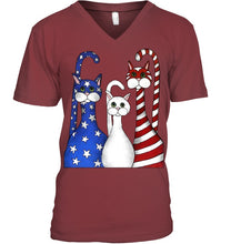 Load image into Gallery viewer, Cat Happy America Independence's Day Special Custom Design Guys V-Neck