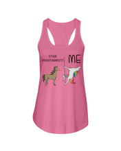 Load image into Gallery viewer, Funny Difference Between Me And Other Psychotherapists Unicorn And Horse Ladies Flowy Tank