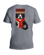 Load image into Gallery viewer, Santa Border Collie In Stock Gift For Dog Lovers Guys V-Neck