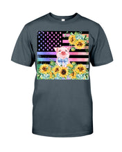 Load image into Gallery viewer, Pig America Flag Sunflower Special Custom Design Guys Tee