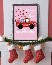 Load image into Gallery viewer, All I Need Are Love And Hockey Gift For Hockey Players Vertical Poster