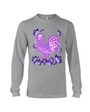Load image into Gallery viewer, Chicken Purple Butterflies Gift For Chicken Lovers Unisex Long Sleeve