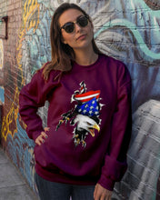 Load image into Gallery viewer, Eagle Giant Scratch USA Flag Gift For Women Sweatshirt