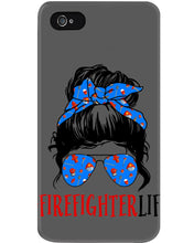 Load image into Gallery viewer, Firefighter Make You Life Safe Lady With Blue Ribbonhead Gift For Women Phone case