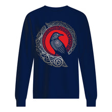 Load image into Gallery viewer, Raven Viking Culture Celtic Design Gray And Red Sweatshirt