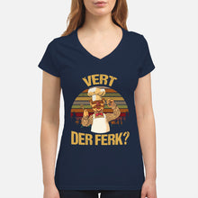 Load image into Gallery viewer, Vert Der Ferk Retro Vintage Gift For Cook Lovers Ladies V-Neck